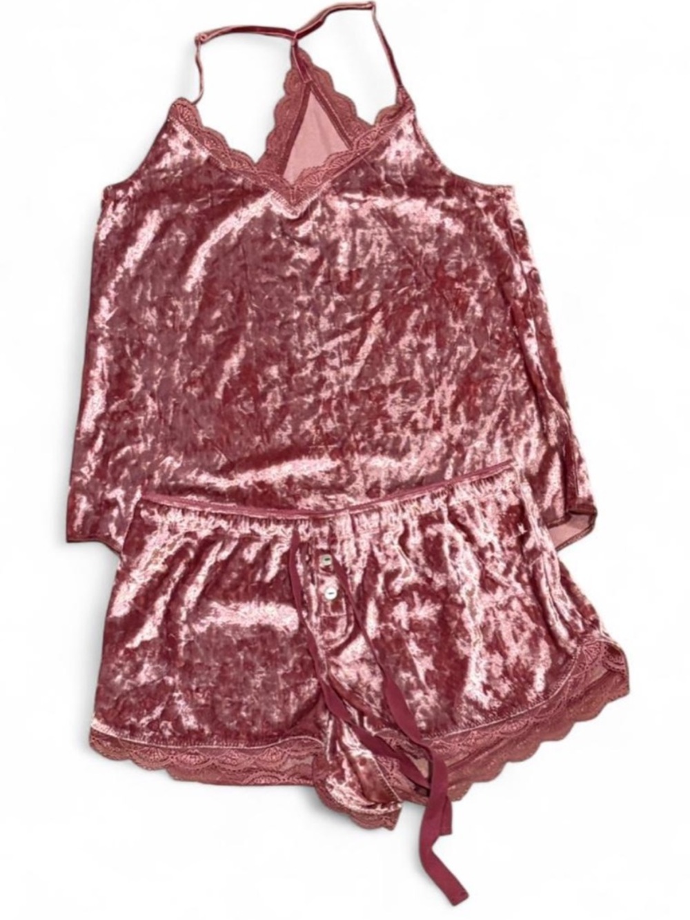 PJ Salvage Rose Velvet Lace Cami & Short Sleep Set